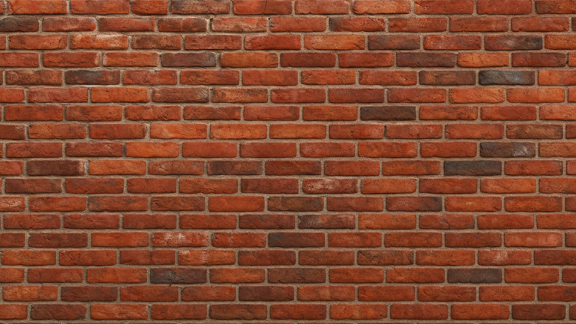 Papier peint effet mur de briques rouges rétro