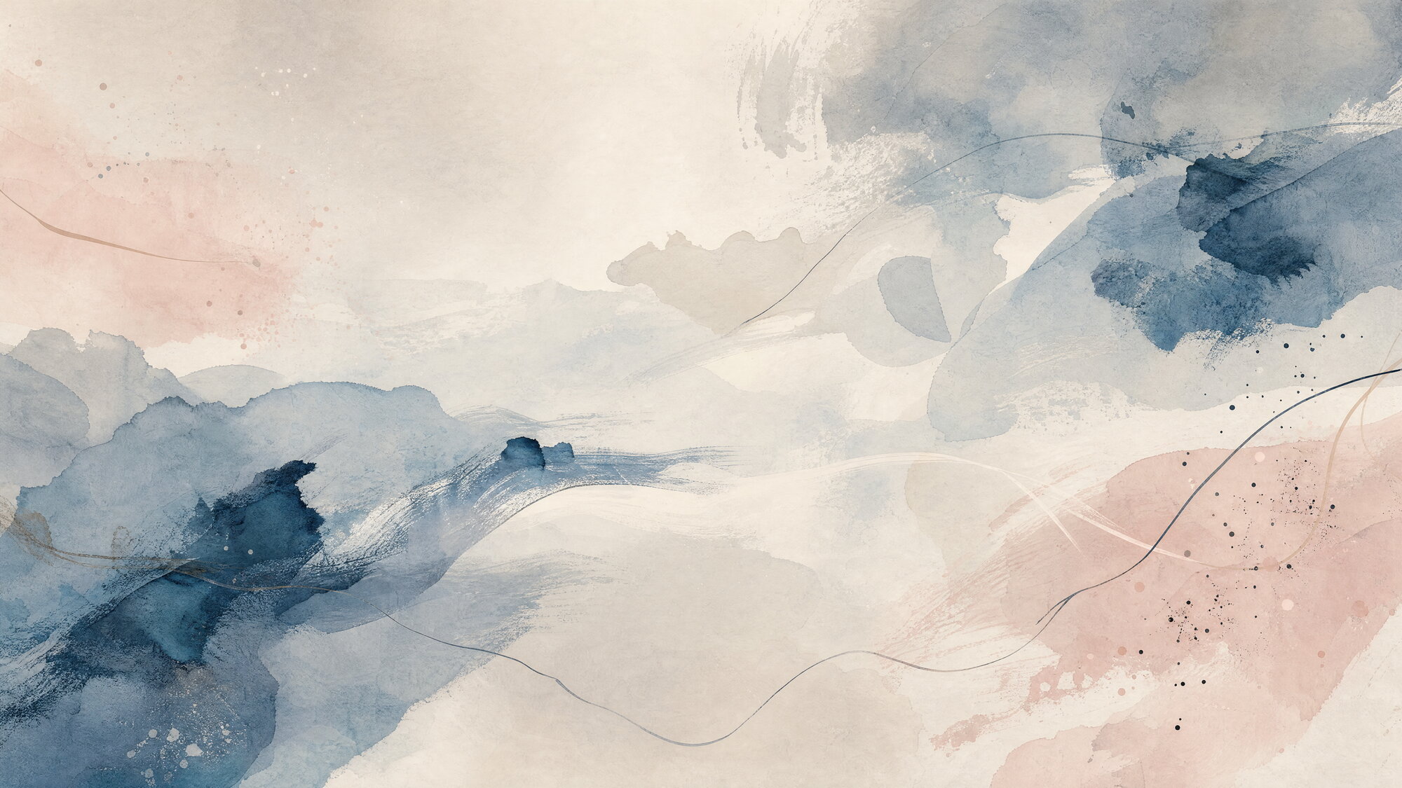 Papier peint IA Panoramique Japonais abstrait asymétrique