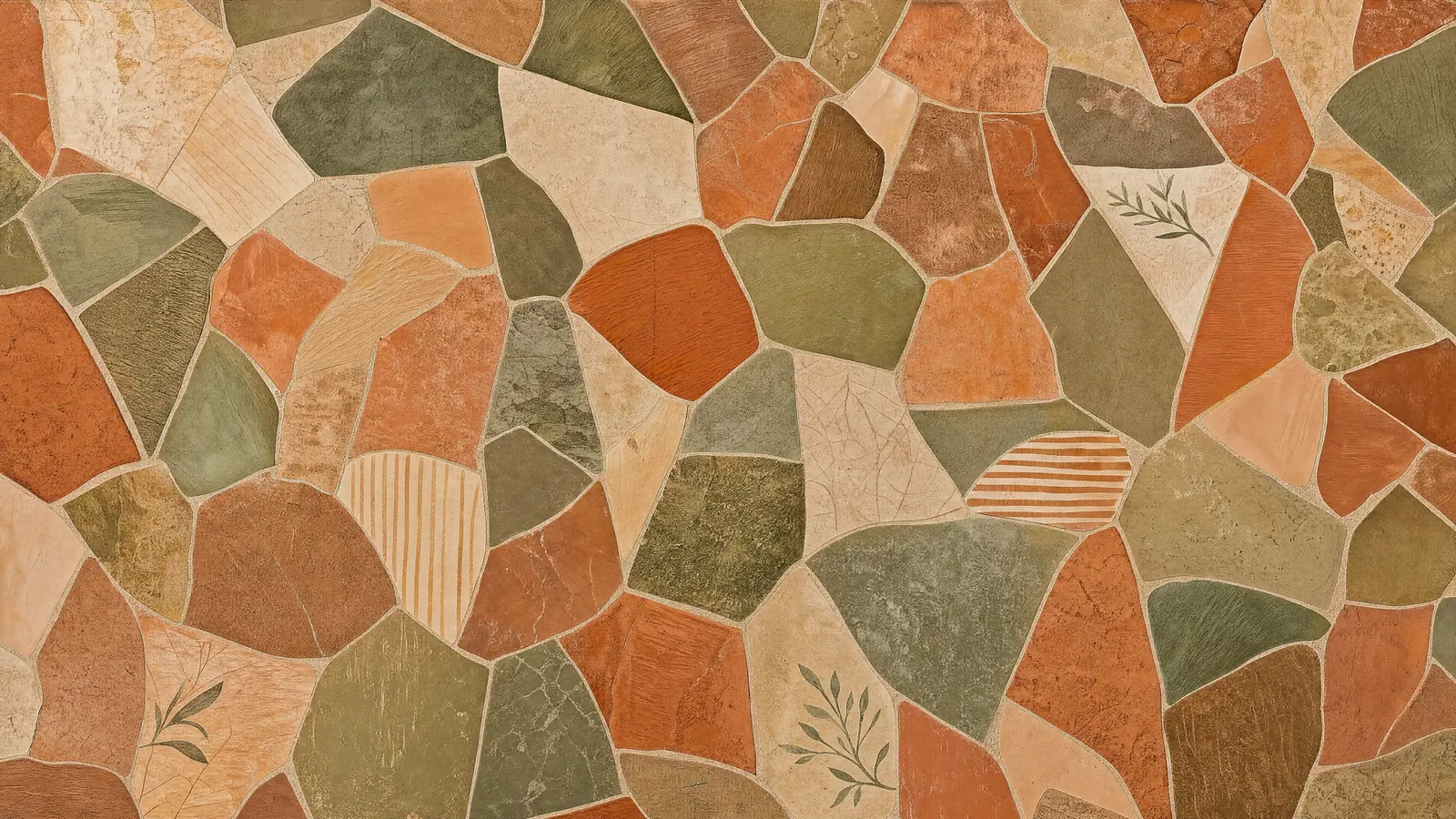 Papier peint mosaïque organique méditerranéenne