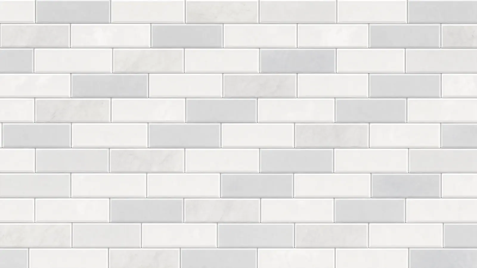 Papier peint panoramique motif carreaux métro blanc gris