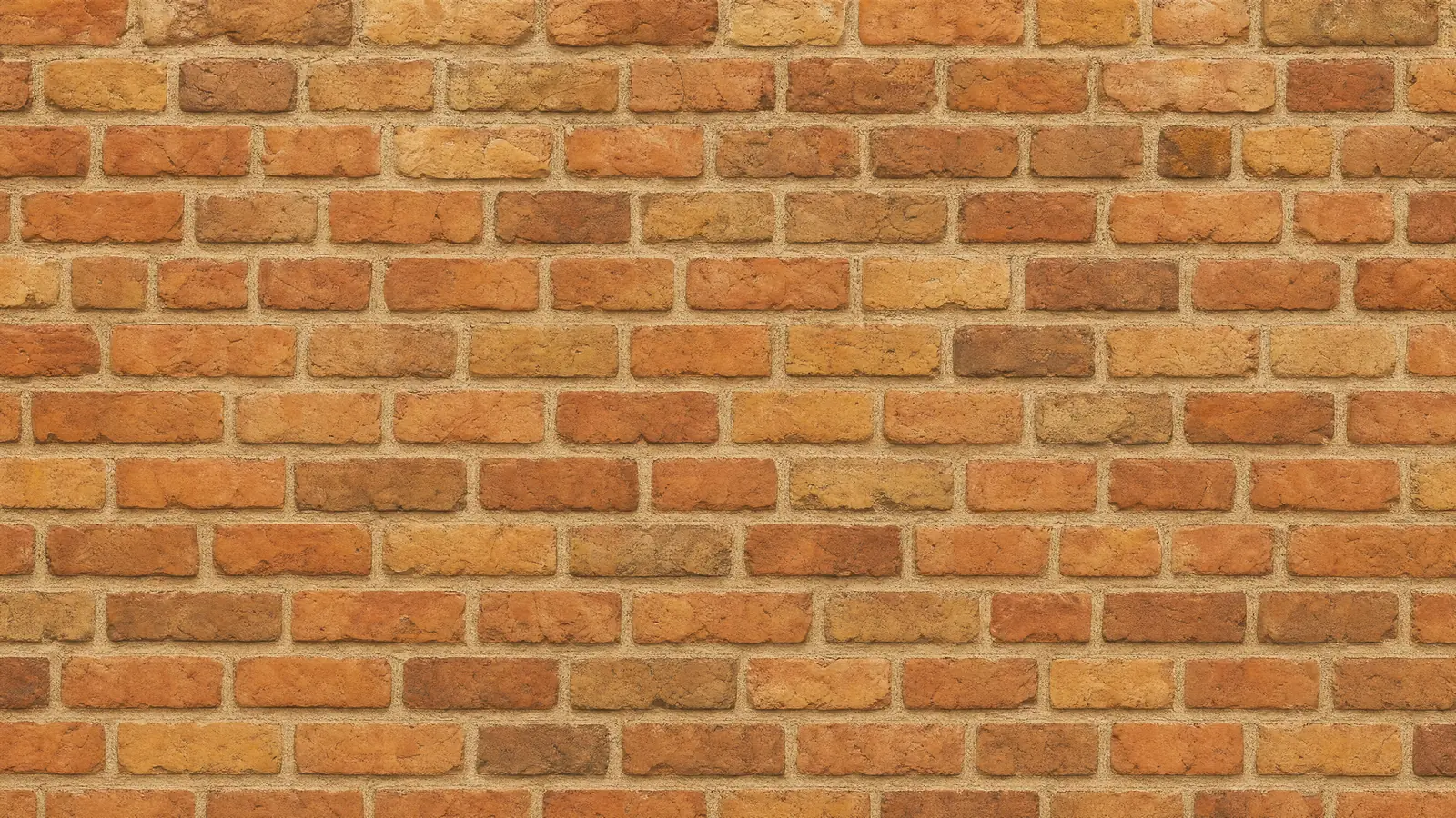 Papier peint brique ocre trompe-l'œil