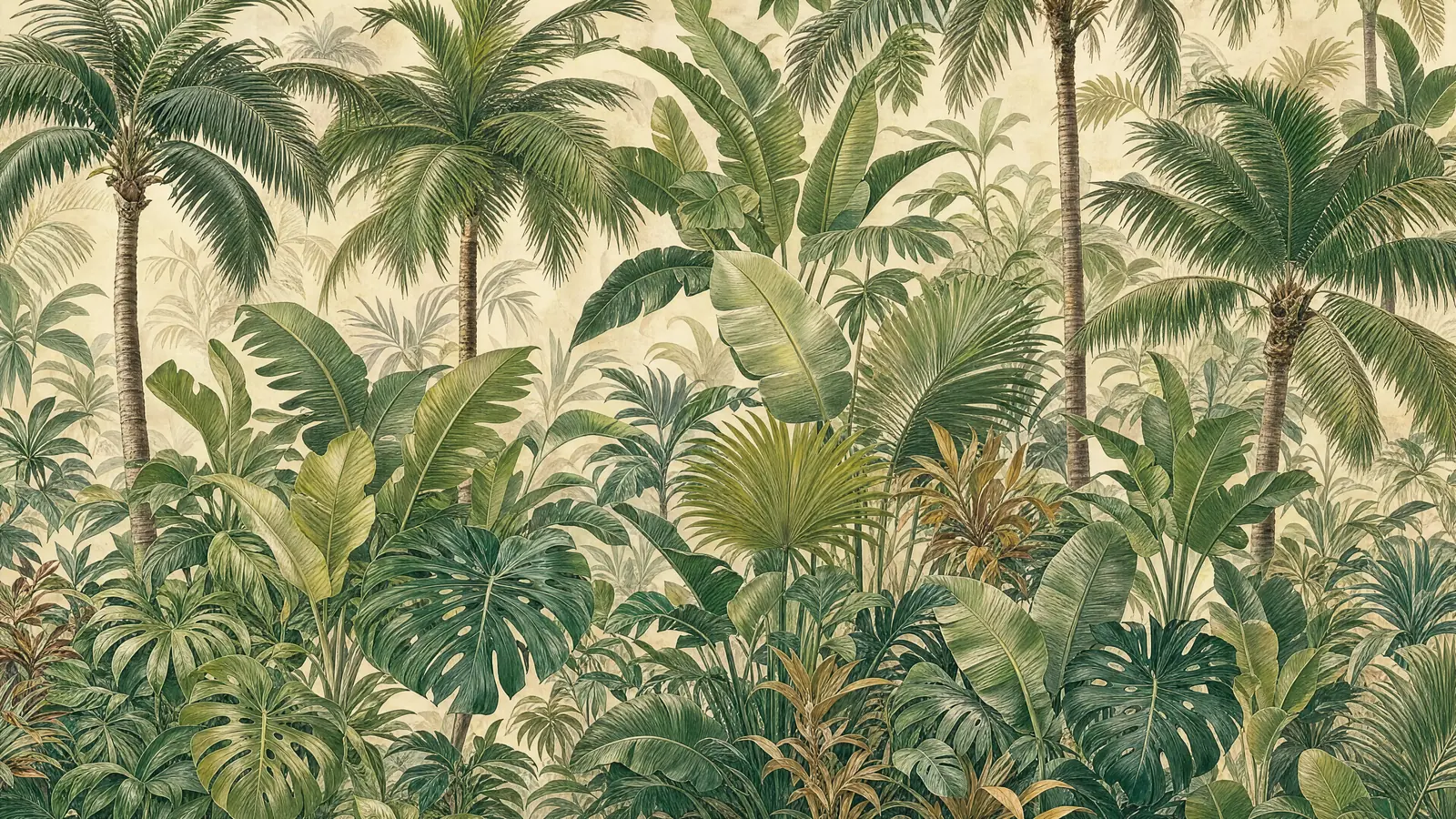 Papier peint jungle tropicale sur mesure palmiers verts