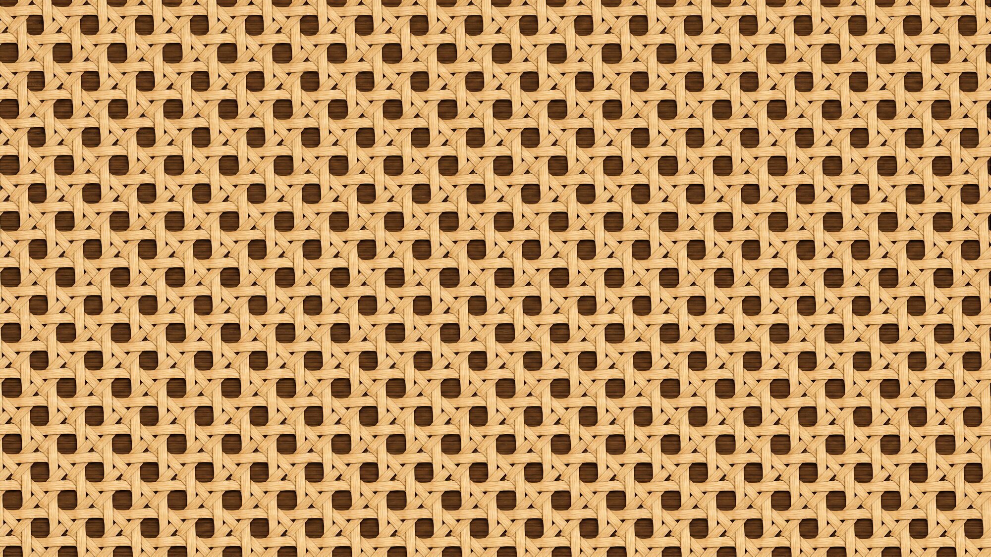 Papier peint panoramique motif cannage beige et brun