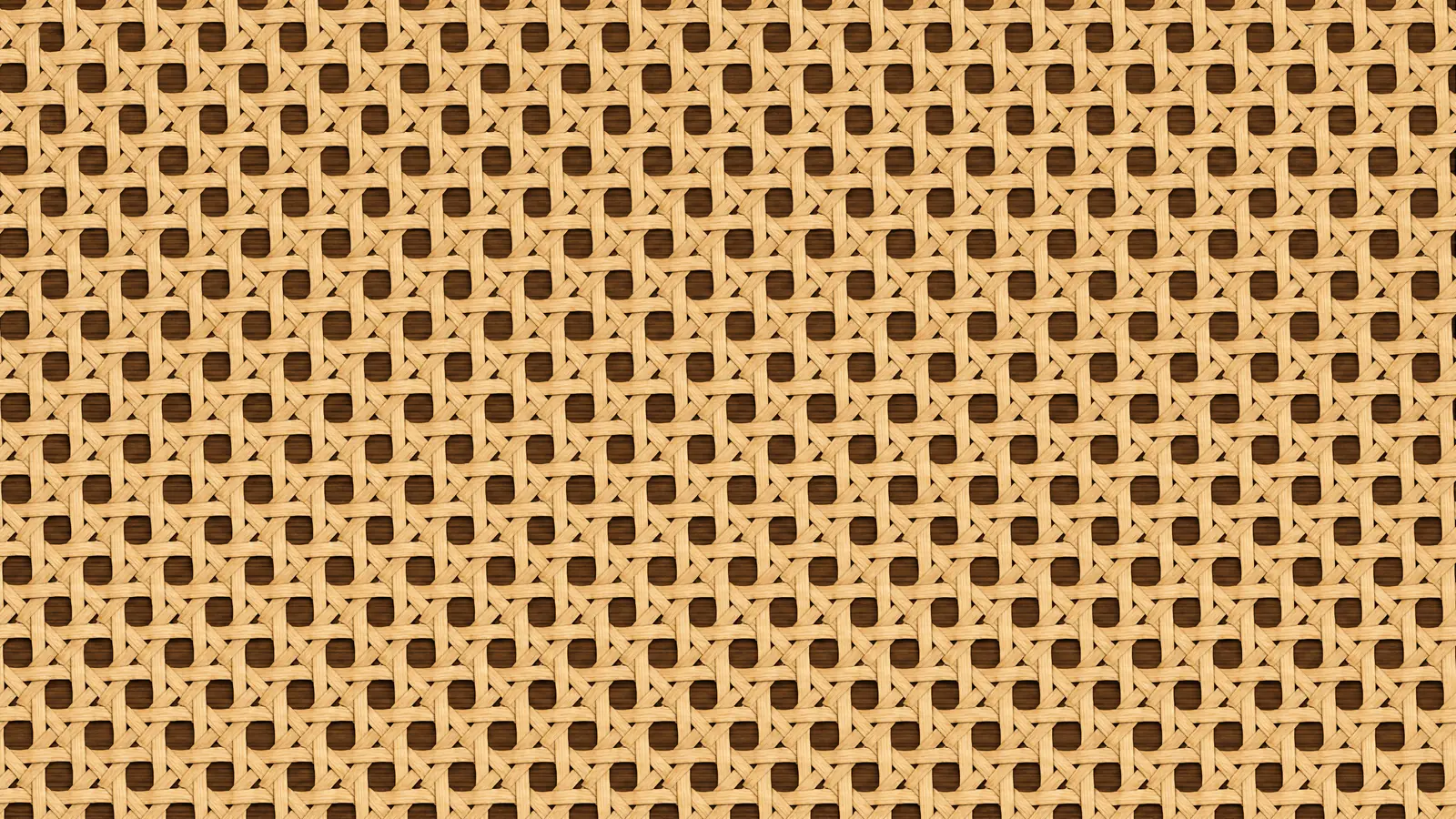 Papier peint panoramique motif cannage beige et brun