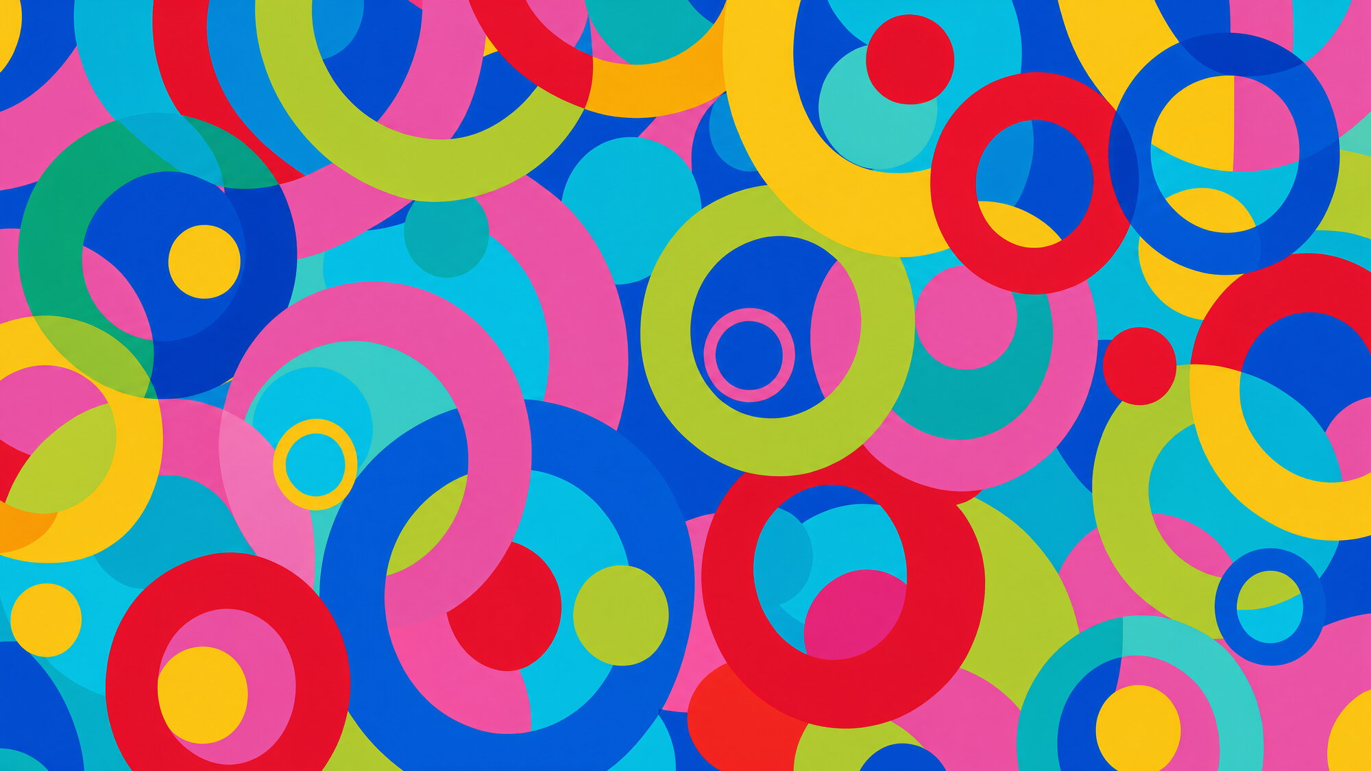 Papier peint panoramique cercles géométriques multicolores