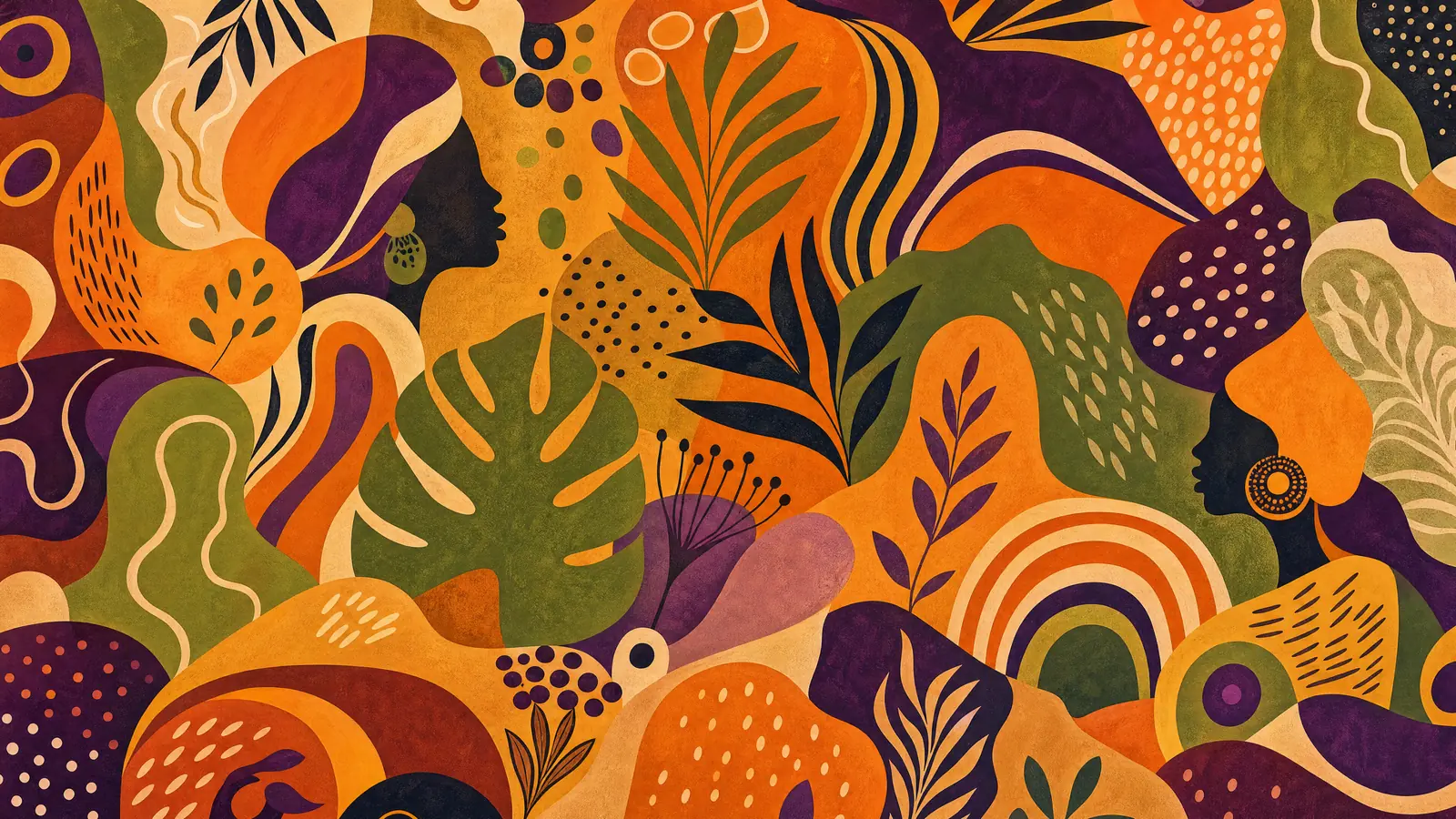 Papier peint panoramique Afro-Bohème Muraux Vibrants