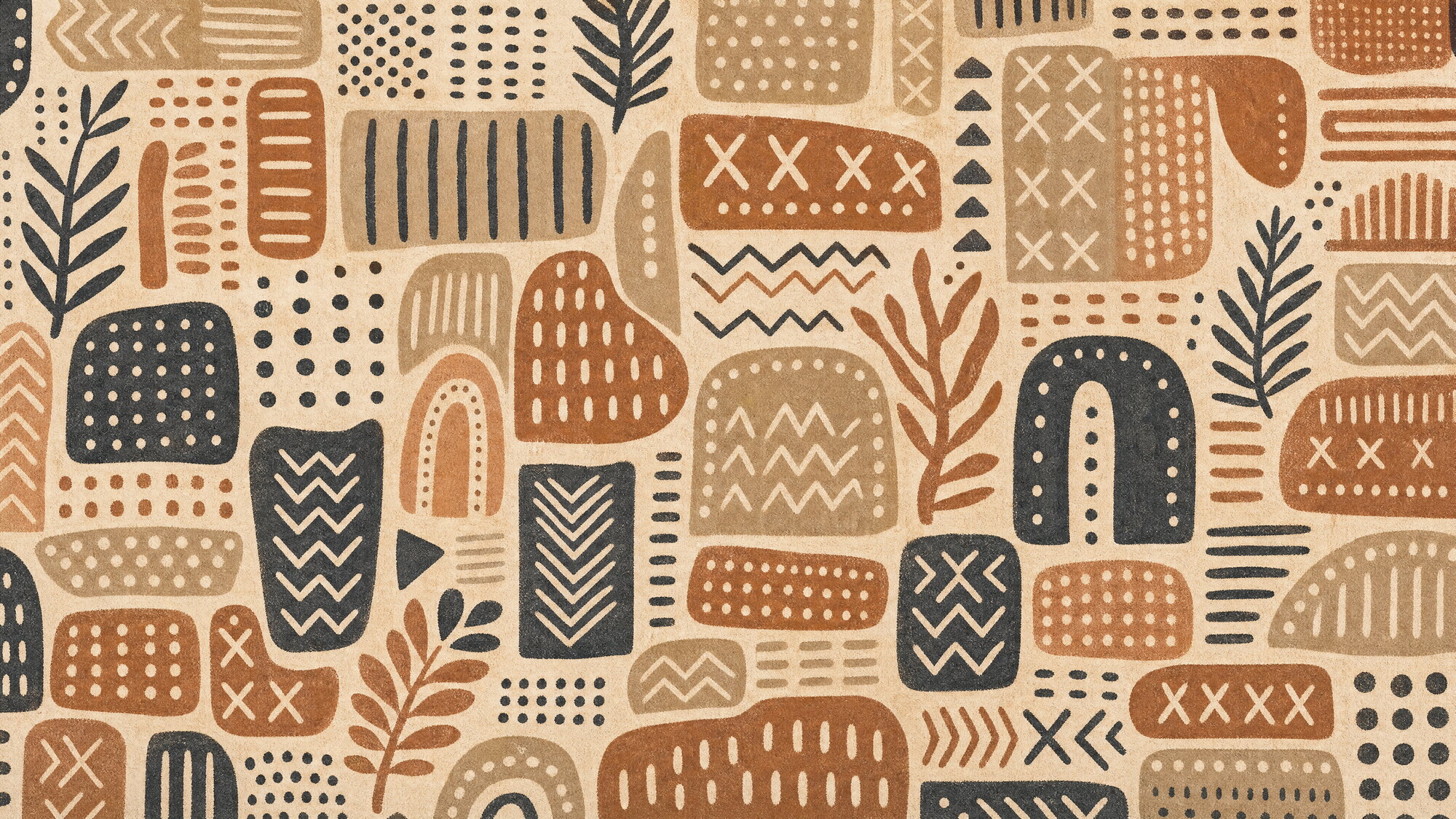 Papier peint Panoramique Artisanal Mudcloth Graphique
