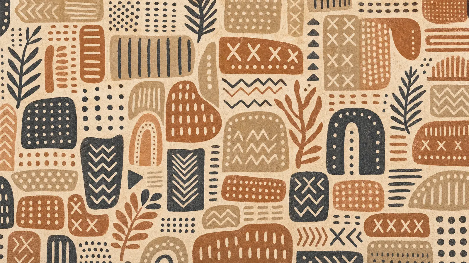 Papier peint Panoramique Artisanal Mudcloth Graphique