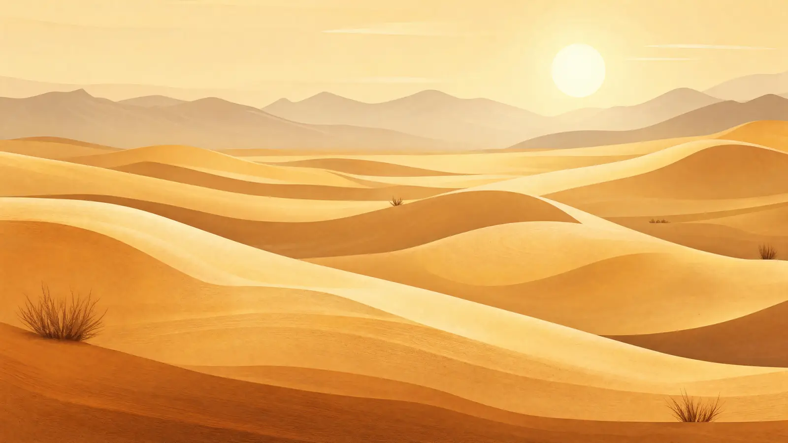 Papier peint panoramique Dunes Ocre et Jaune Beurre
