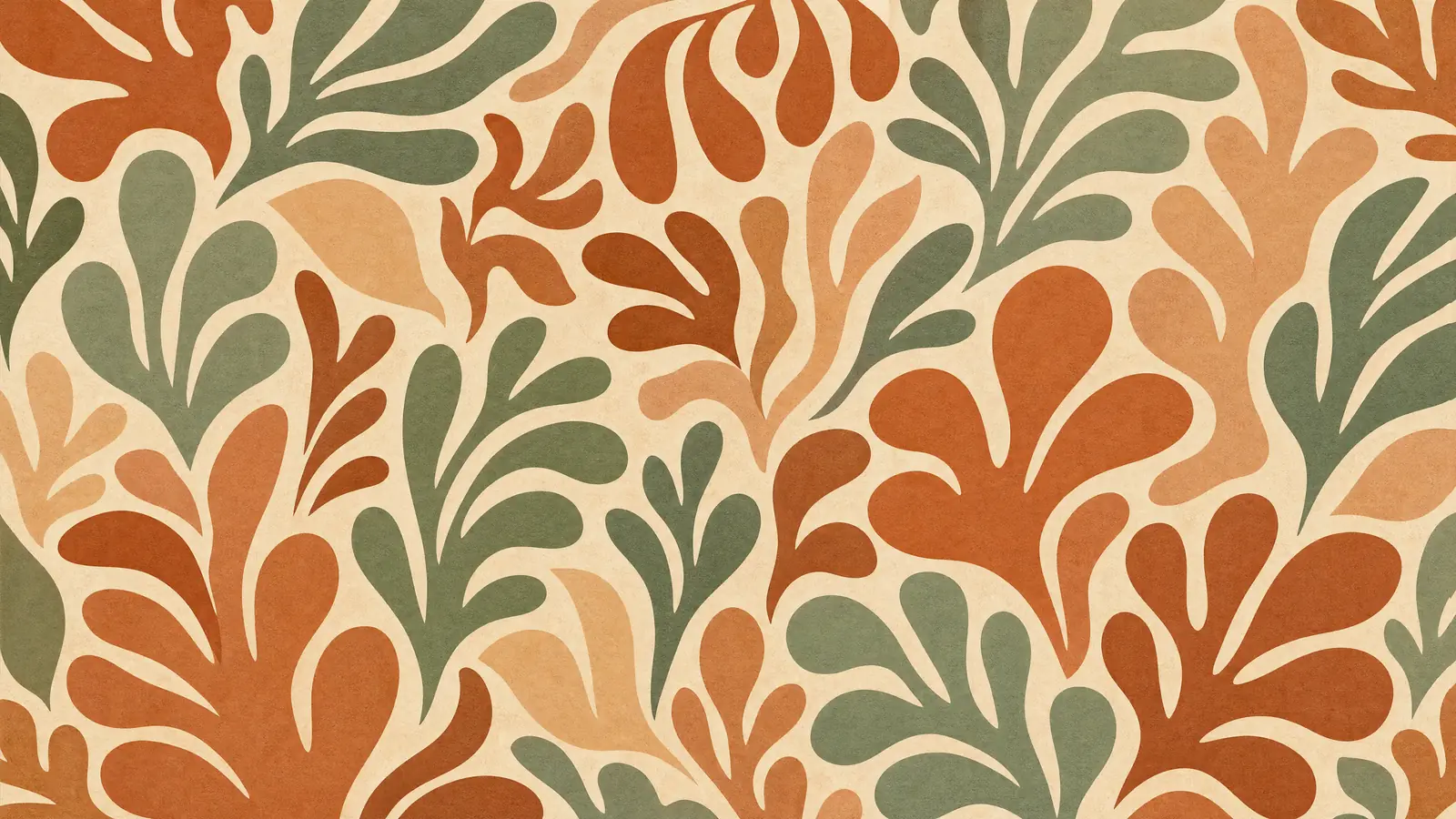 Papier peint panoramique formes organiques automnales Matisse
