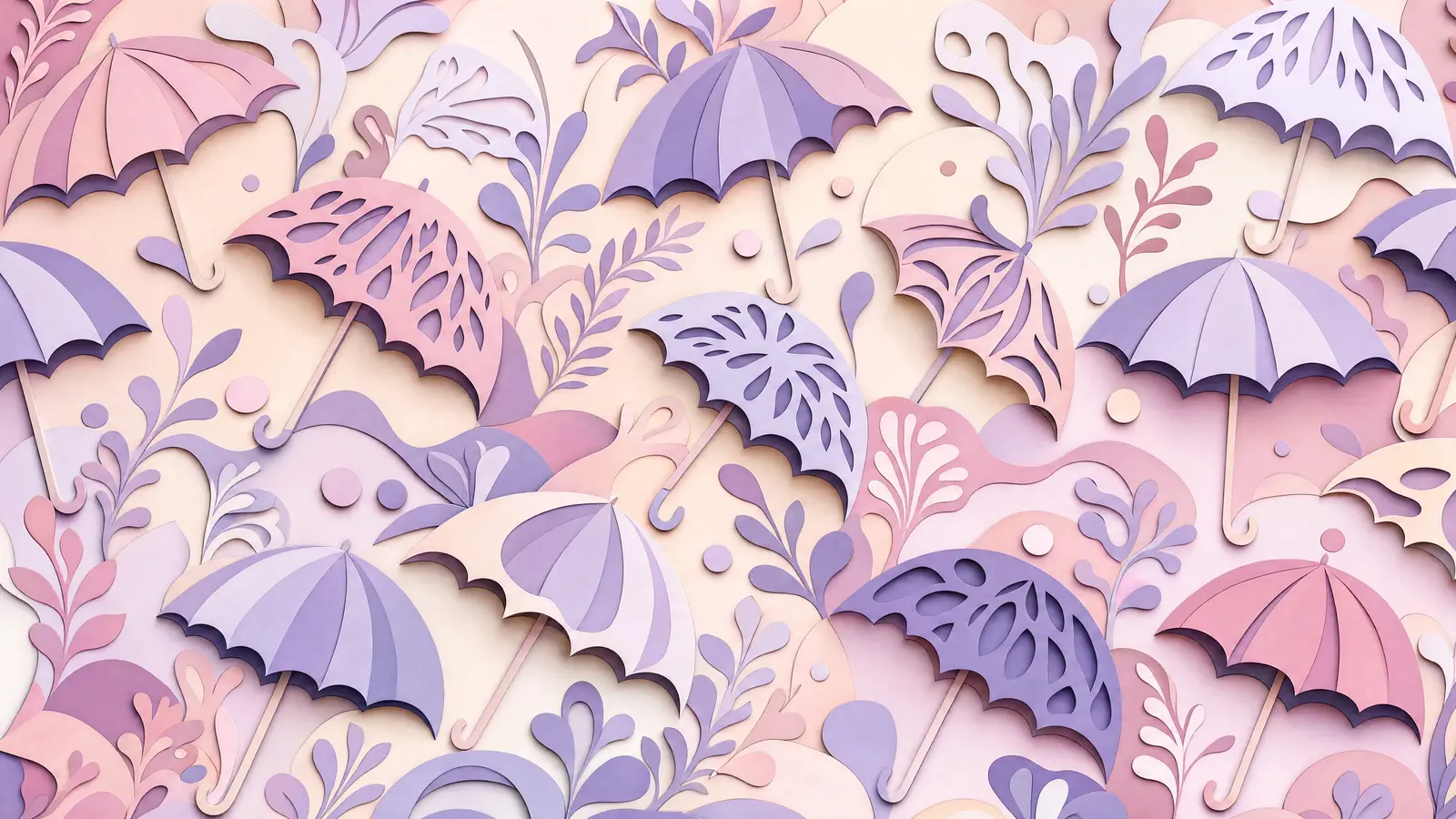 Papier peint panoramique Frises artisanales d’ombrelles découpées