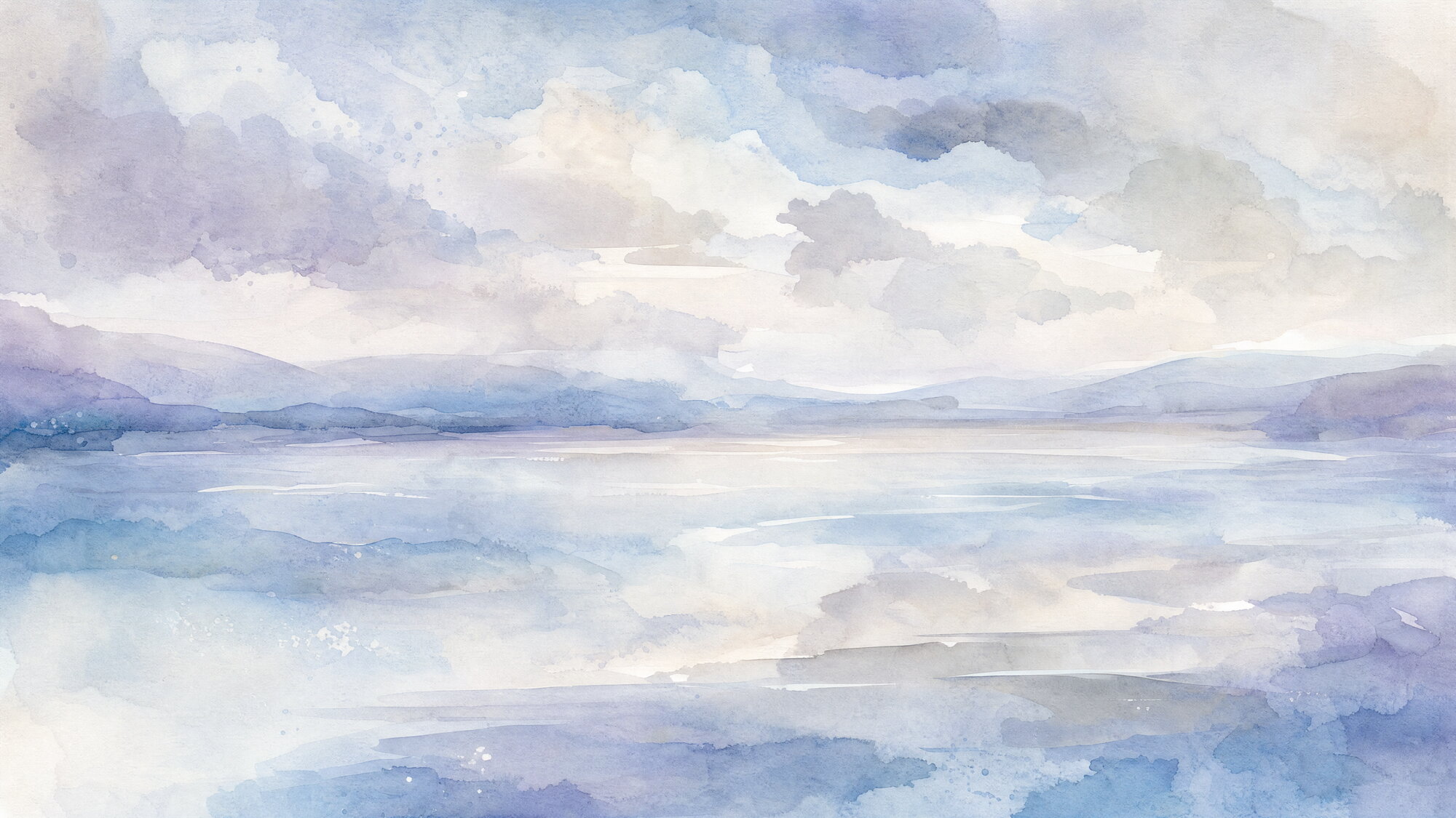 Papier peint panoramique IA Aquarelle abstraite horizon apaisant