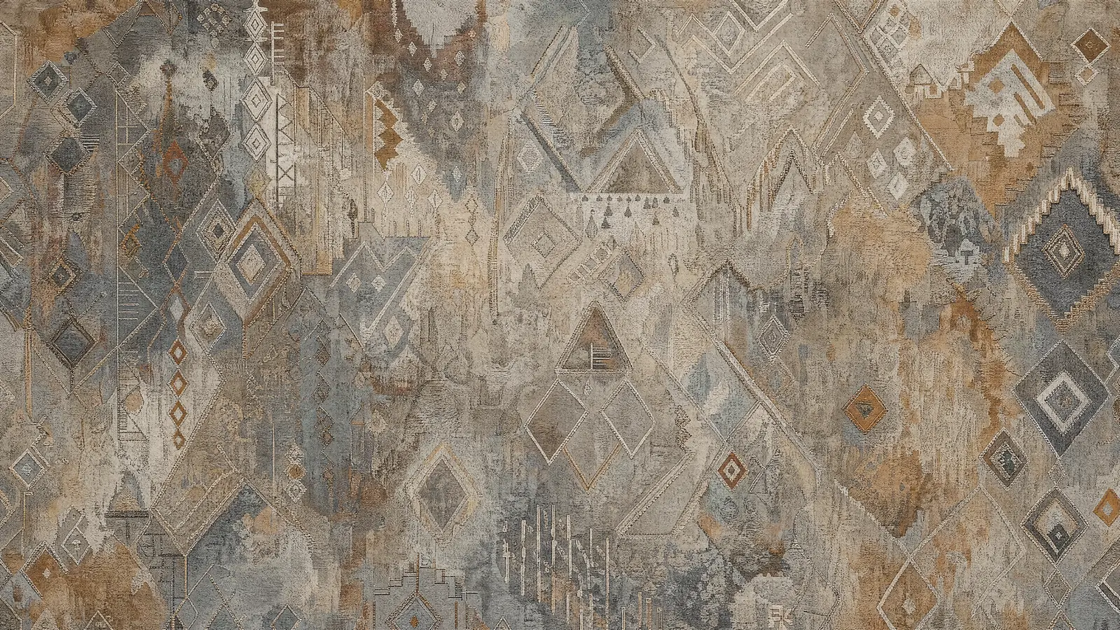 Papier peint panoramique Motifs berbères minéraux