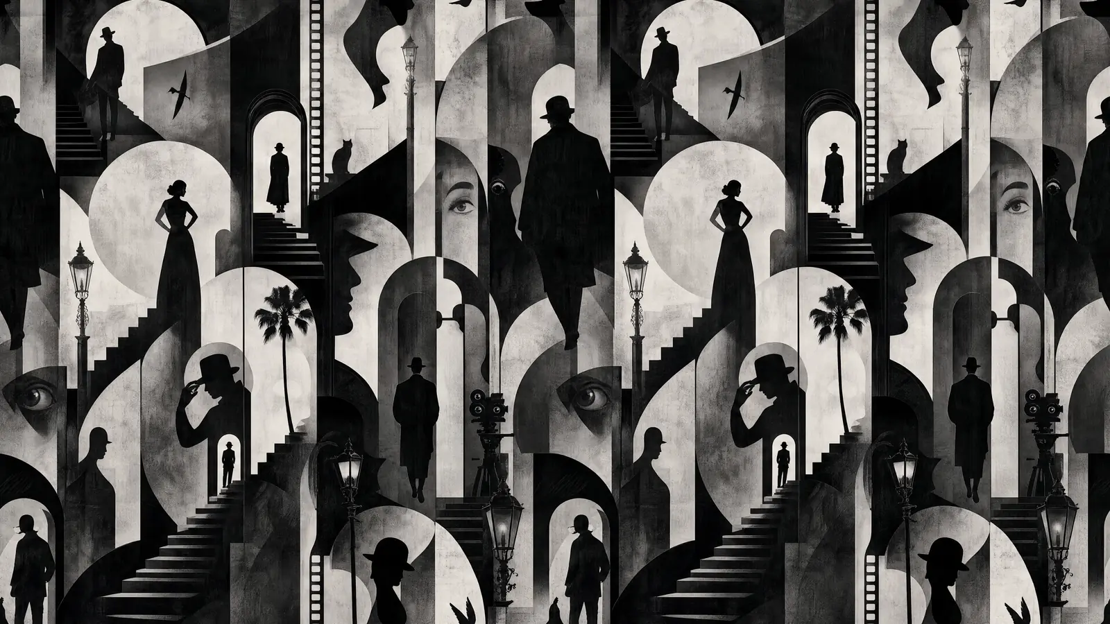 Papier peint panoramique Ombres Théâtrales Cinématographiques
