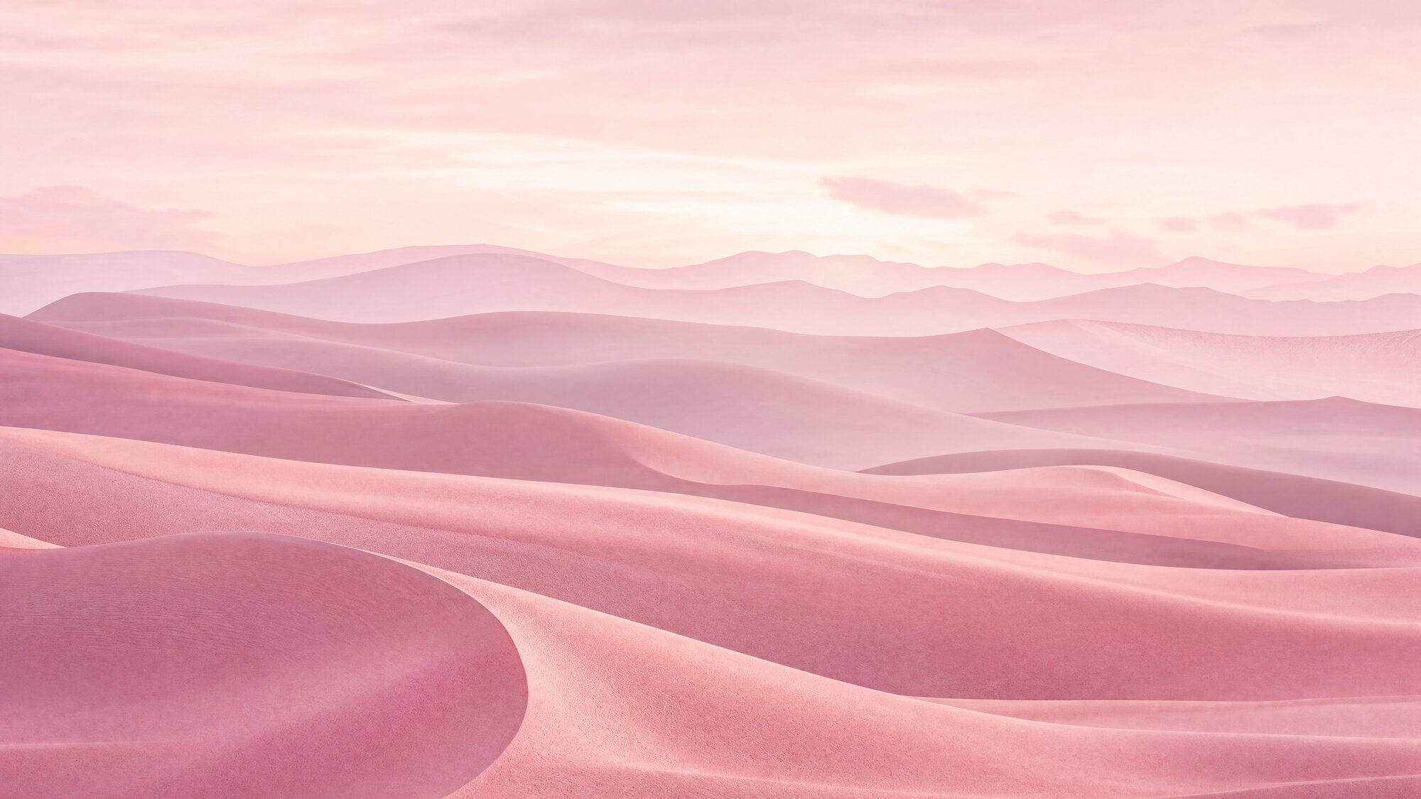 Papier peint paysage désert minimal rose matinal