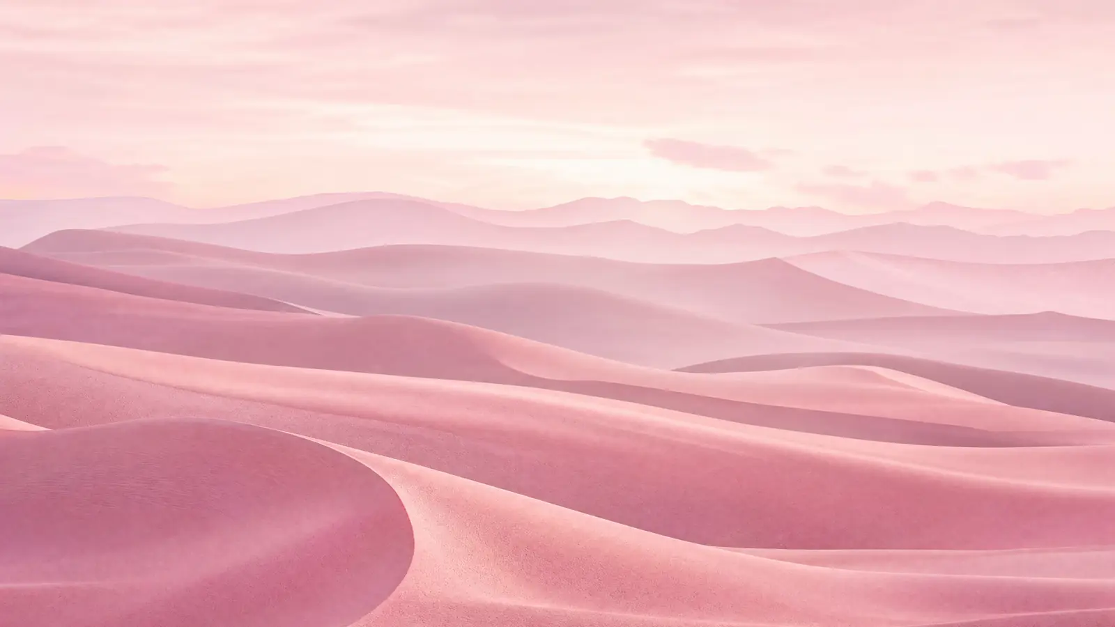 Papier peint paysage désert minimal rose matinal