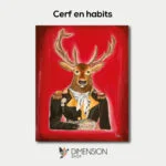 tableau cerf en habits