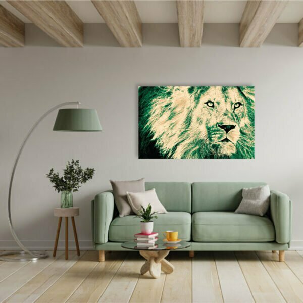 tableau-lion-vert